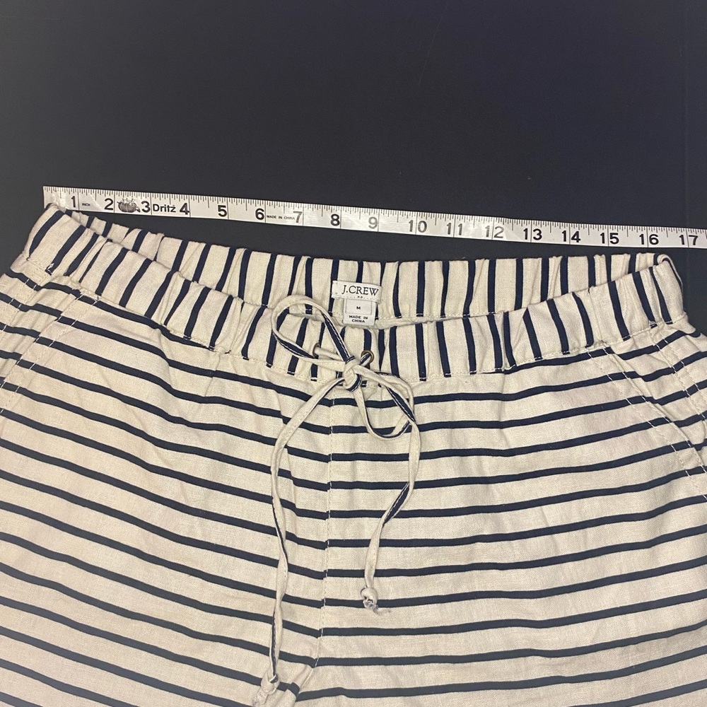 J.Crew linen blend striped drawstring shorts M - Picture 7 of 12